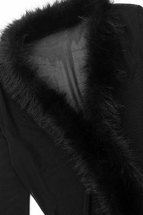 Fur Patchwork Mesh Cardigan