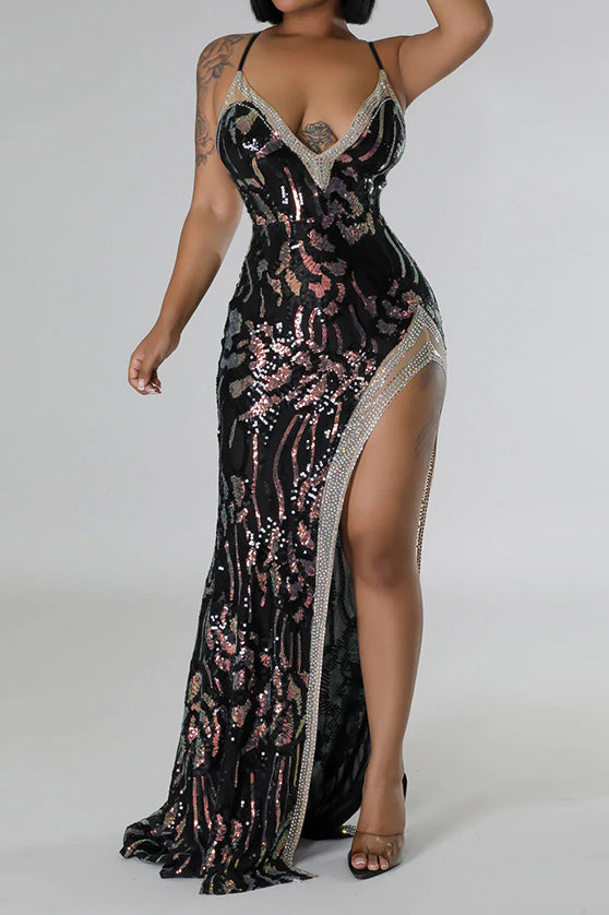 Long Sleeve Spaghetti Strap Dress