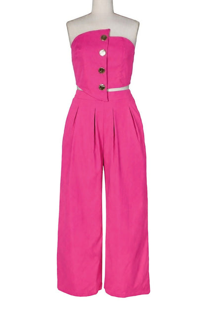 Asymmetrical Bandeau Pant Set