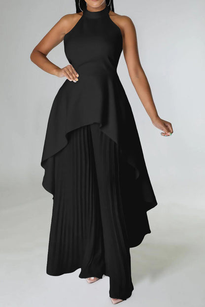Halter Tunic Top & Pleated Pants Set
