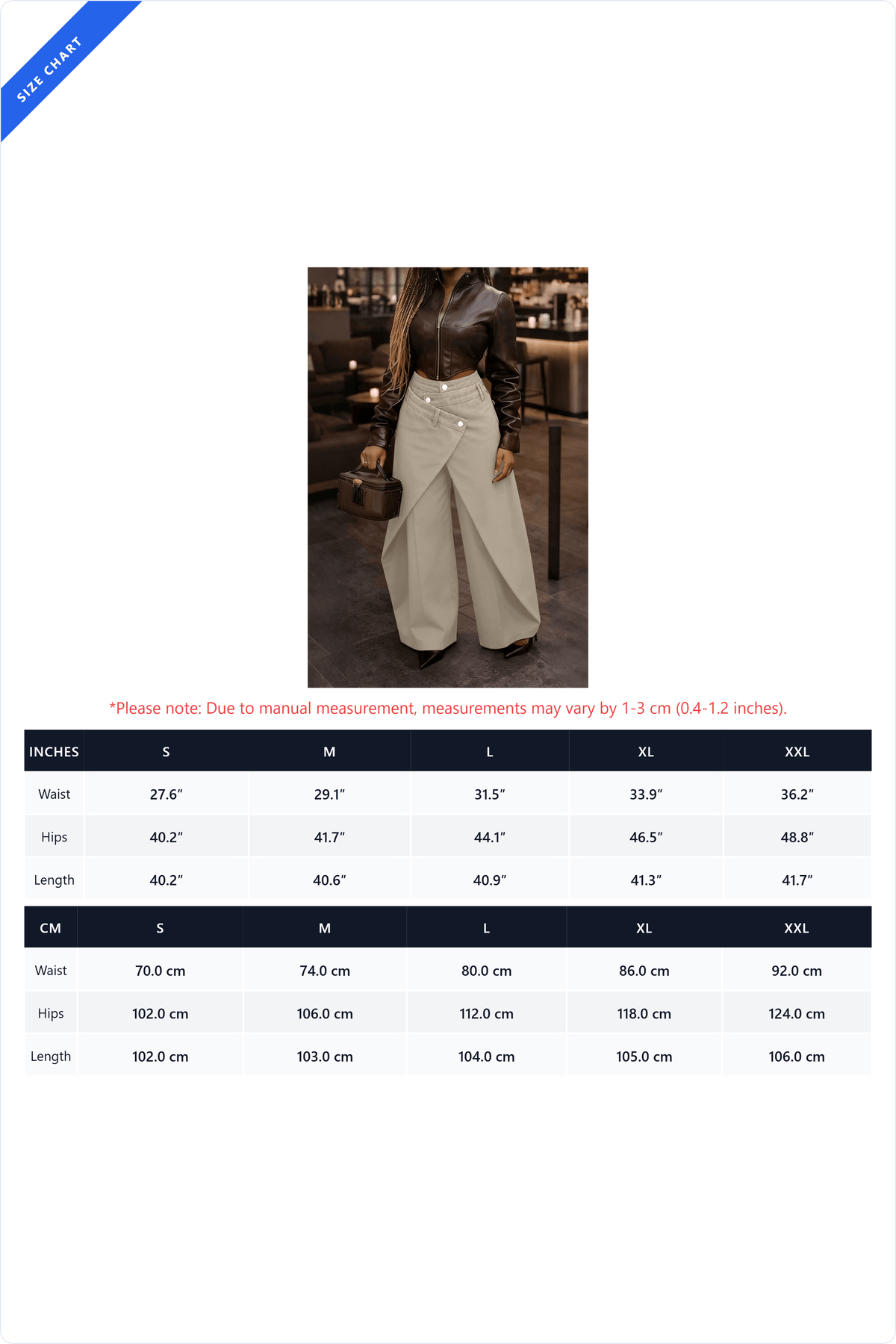 High-Waist Asymmetric Wrap Wide Leg Pants