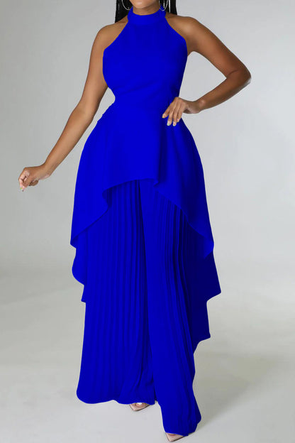 Halter Tunic Top & Pleated Pants Set