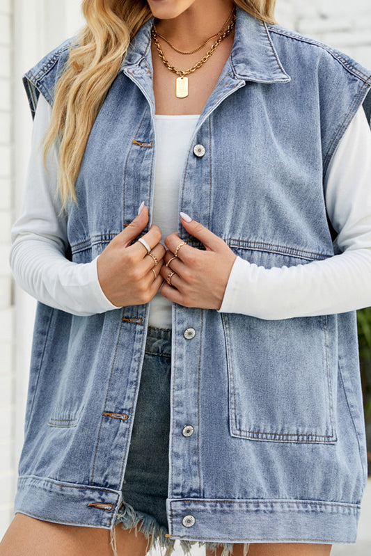 Vintage Oversized Denim Jean Vest