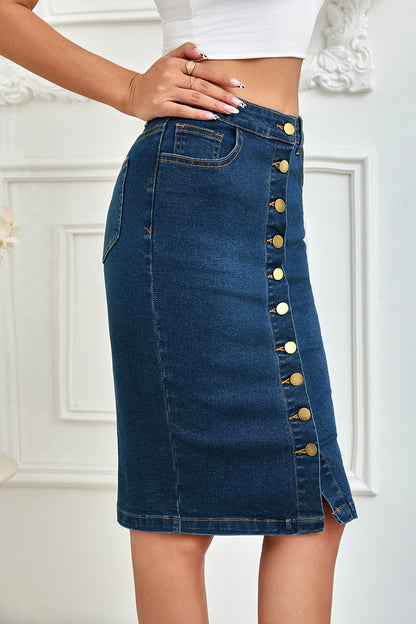 Denim Bodycon Pencil Skirt