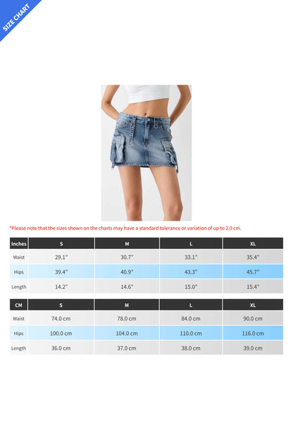 Low Rise Denim Mini Skirt