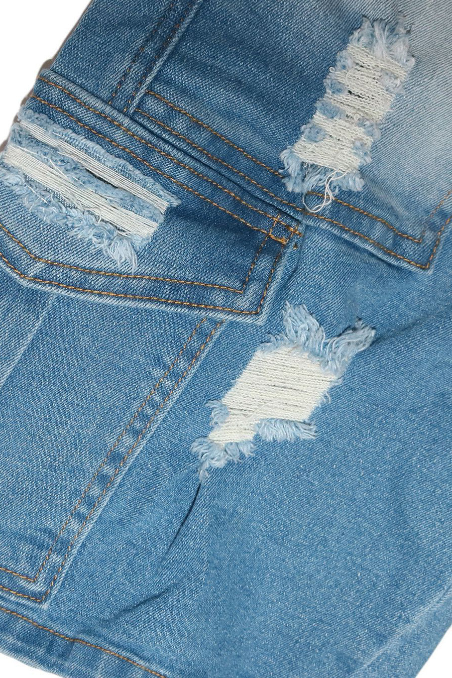 Color-Fade Ripped Jeans Shorts