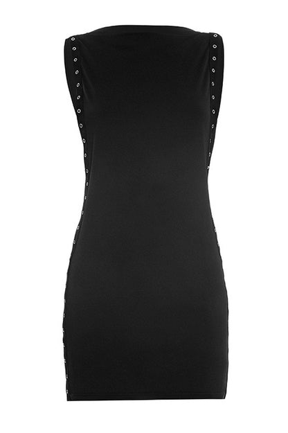 Studded Side Cut-Out Mini Dress