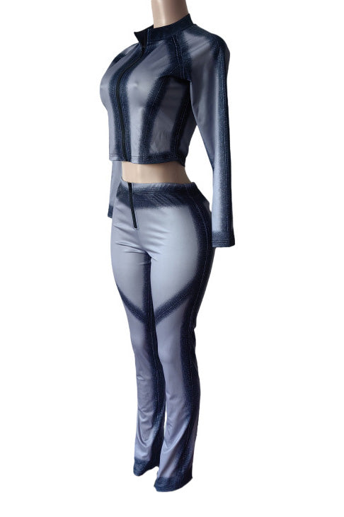 Airbrushed Jacket and Pants Set