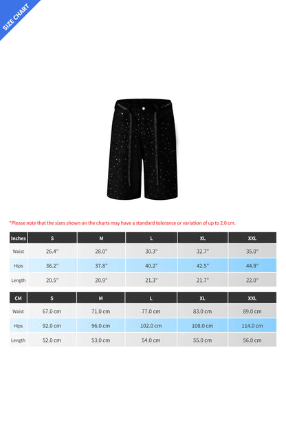 Rhinestone Denim Bermuda Shorts