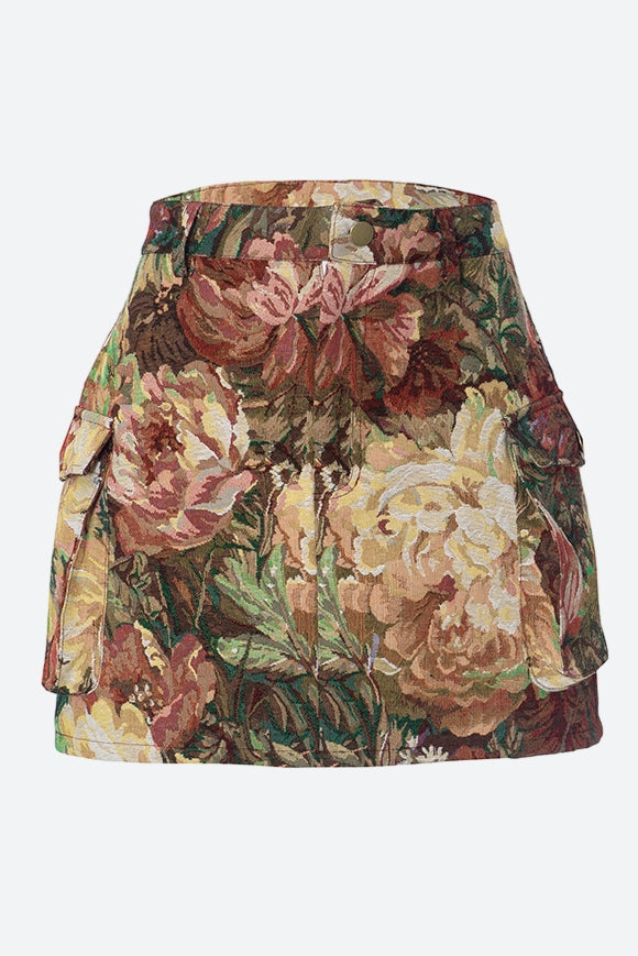 Jacquard Cargo Skirt