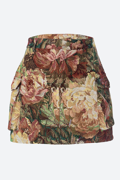 Jacquard Cargo Skirt