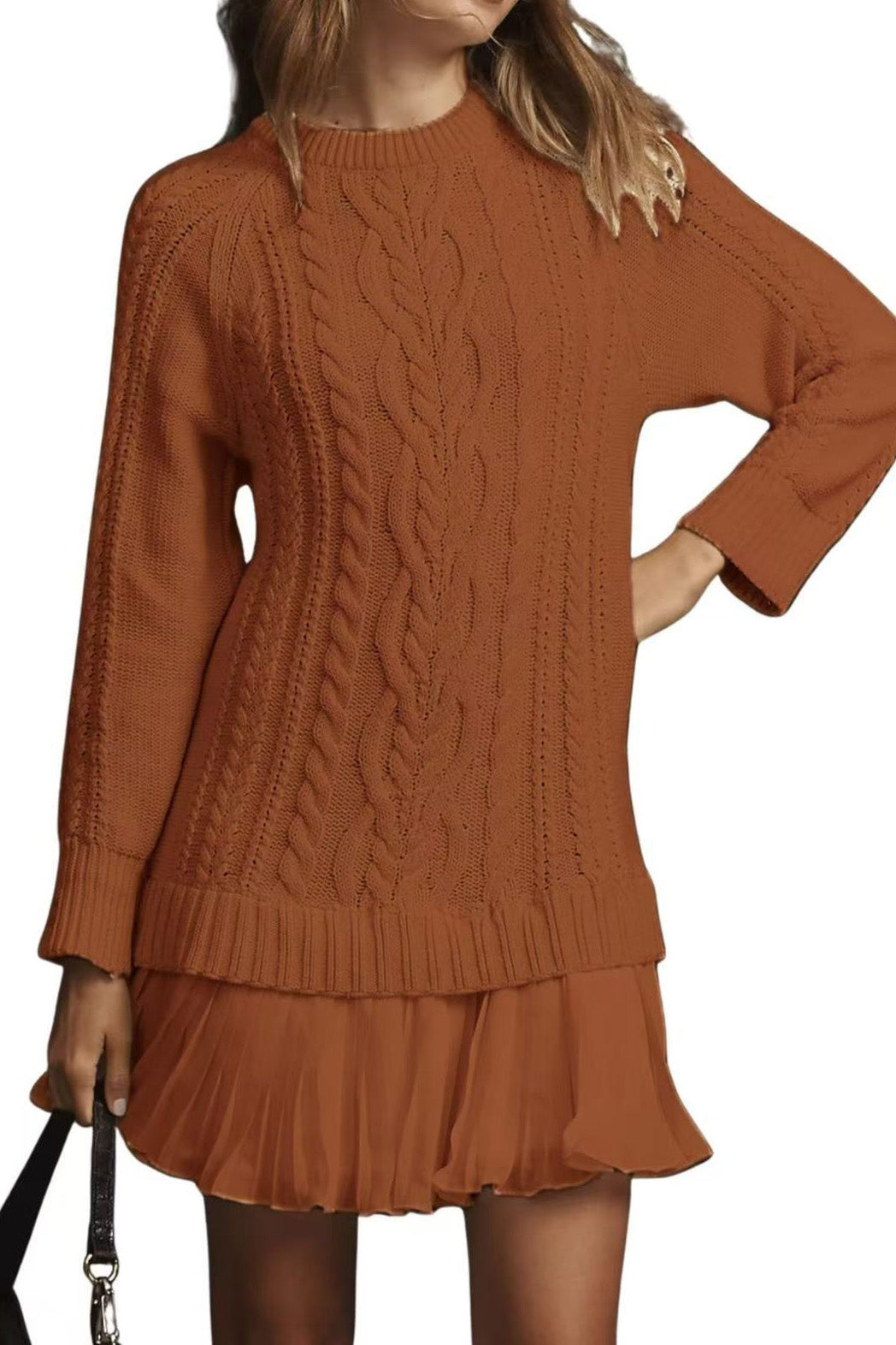 Casual Twist Sweater Mini Dress