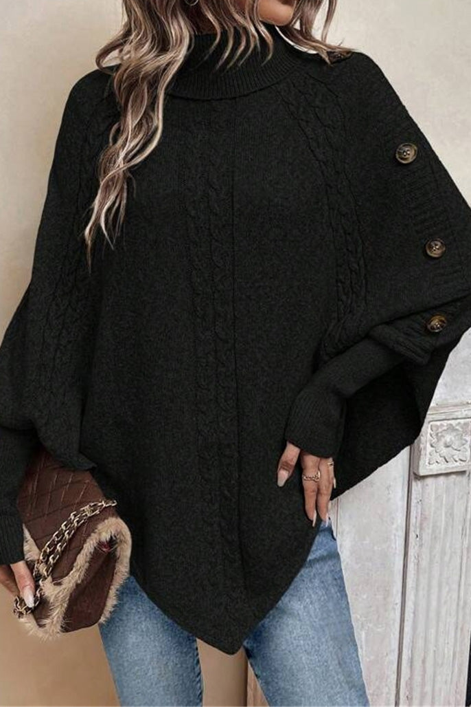 Cape Sweater with Turtleneck