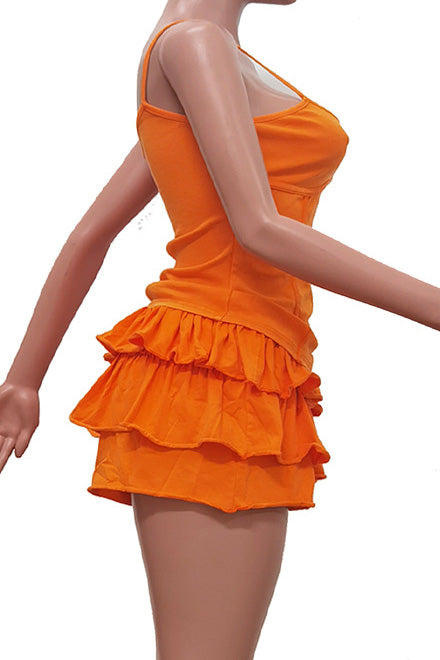 Washed Camisole and Ruffle Skort Set