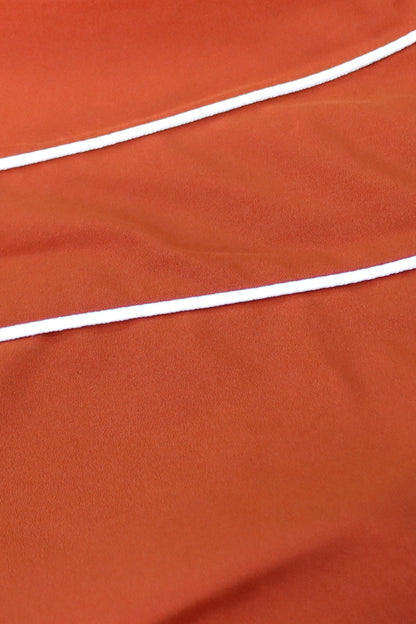 Contrast Piping Zip Pant Set