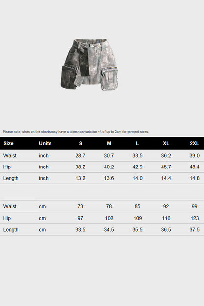Camouflage Slim Patchwork Pocket Cargo Skirt