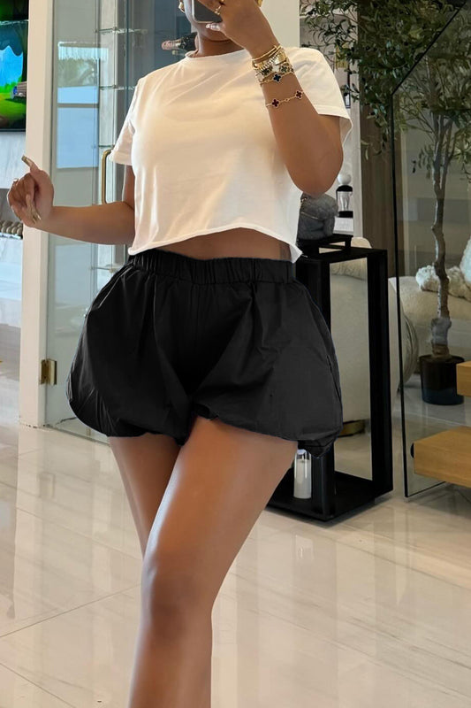 Bubble High Waist Puffy Pleated Shorts