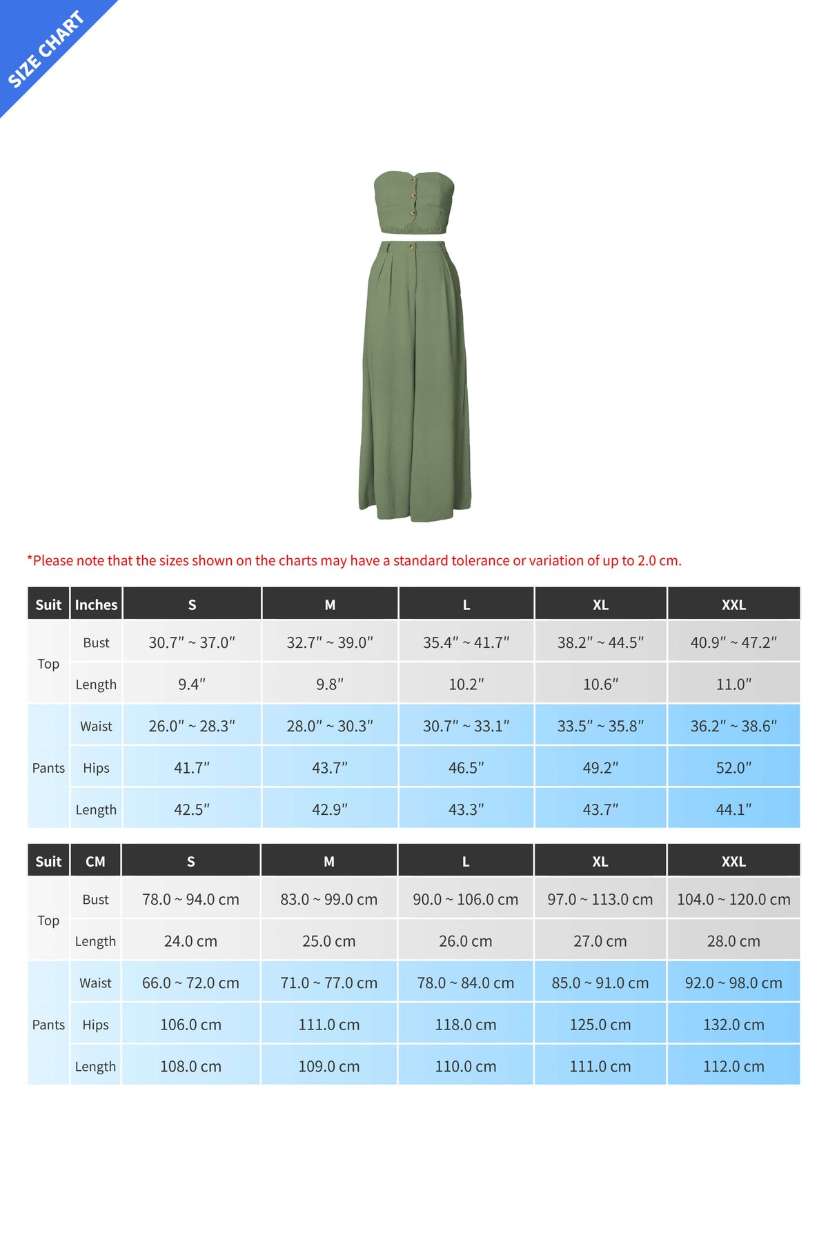 Stretch Tube Top Vest and Wide Leg Pants Set