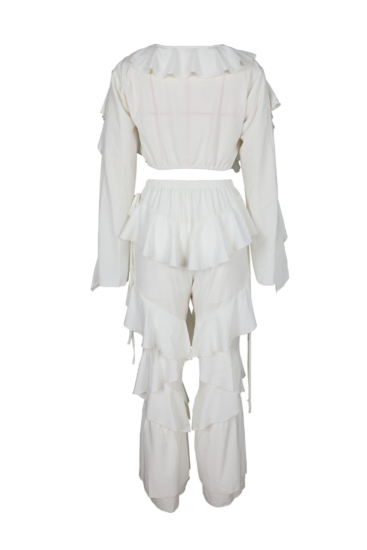 Ruffle Tie-Front Top & Pants Set