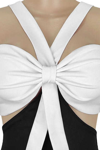 Crisscross Ribbon Cutout Jumpsuit