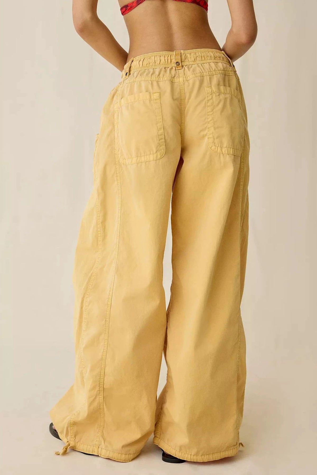 Wide Leg Drawstring Parachute Pant
