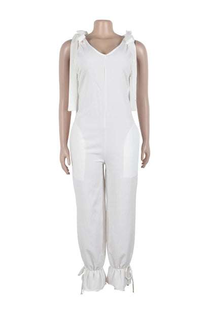 Bandage Casual Style Loose Jumpsuit