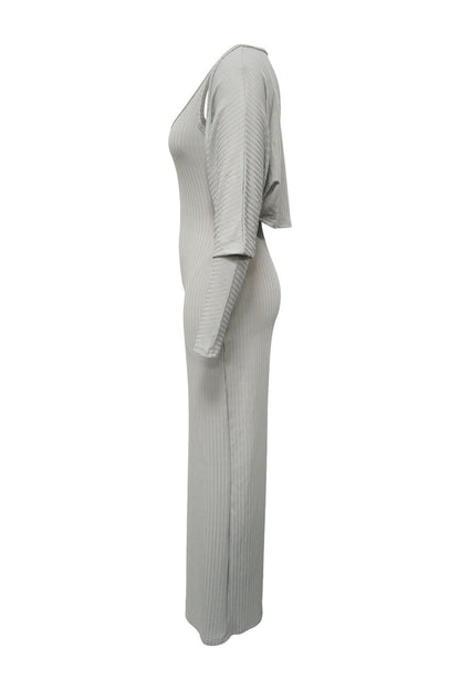 2-Piece Ribbed Knit Tank Jumpsuit & Cropped Top Set