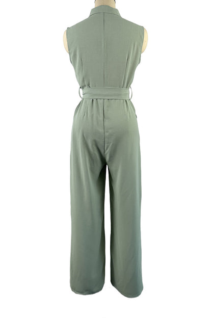 Collared Wide Leg Jumpsuit