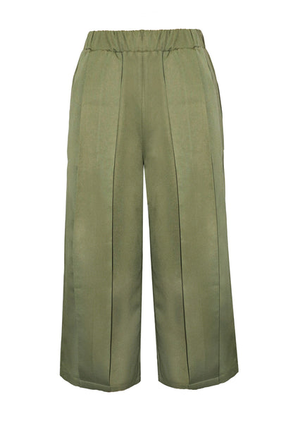 High Waist Pleated Wide Leg Culottes