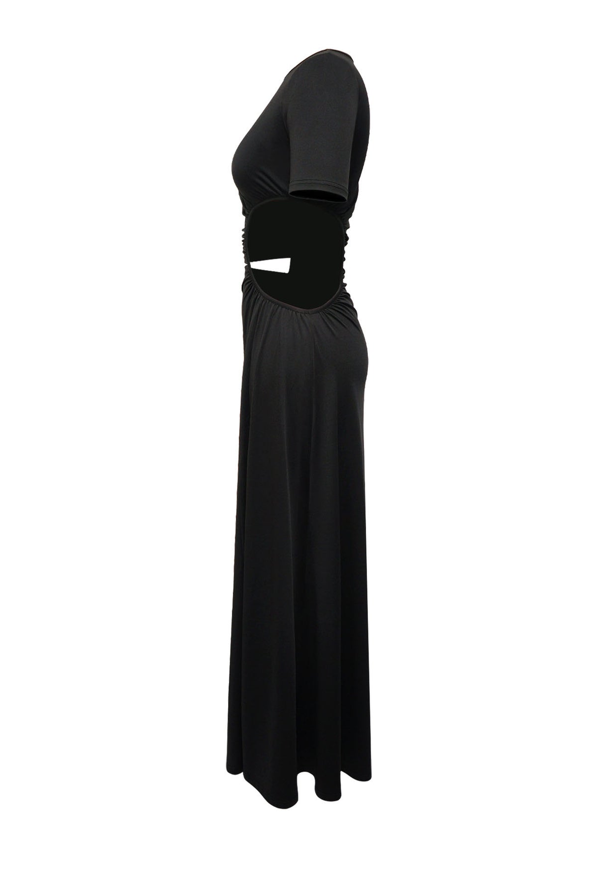 Cutout Ruched High Slit Maxi Dress