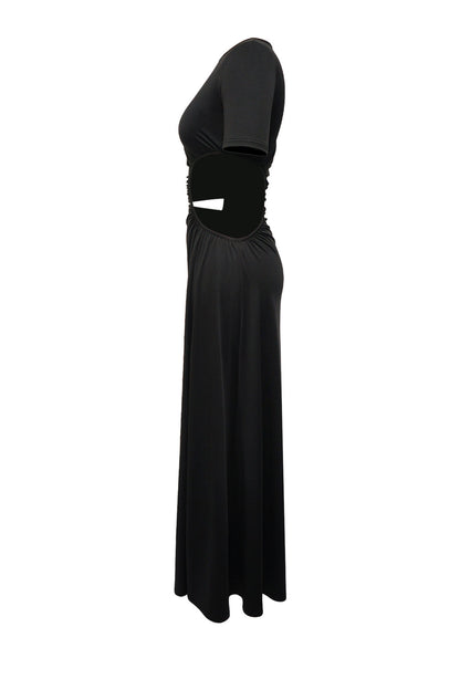Cutout Ruched High Slit Maxi Dress