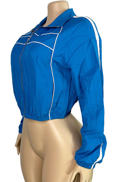 Retro Sport Cropped Track Jacket
