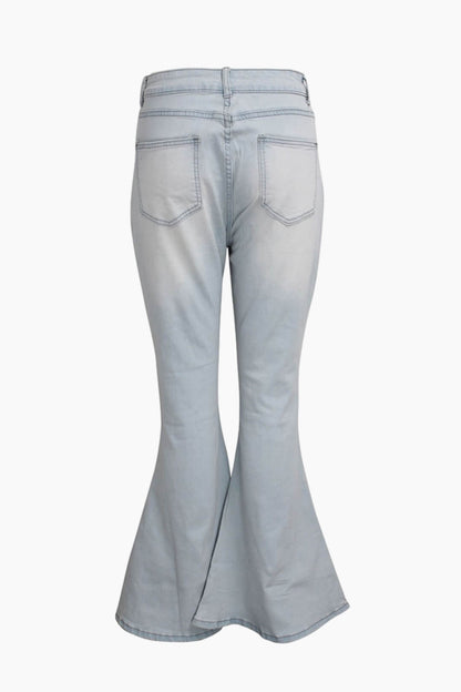 High Waist Bell Bottom Jeans
