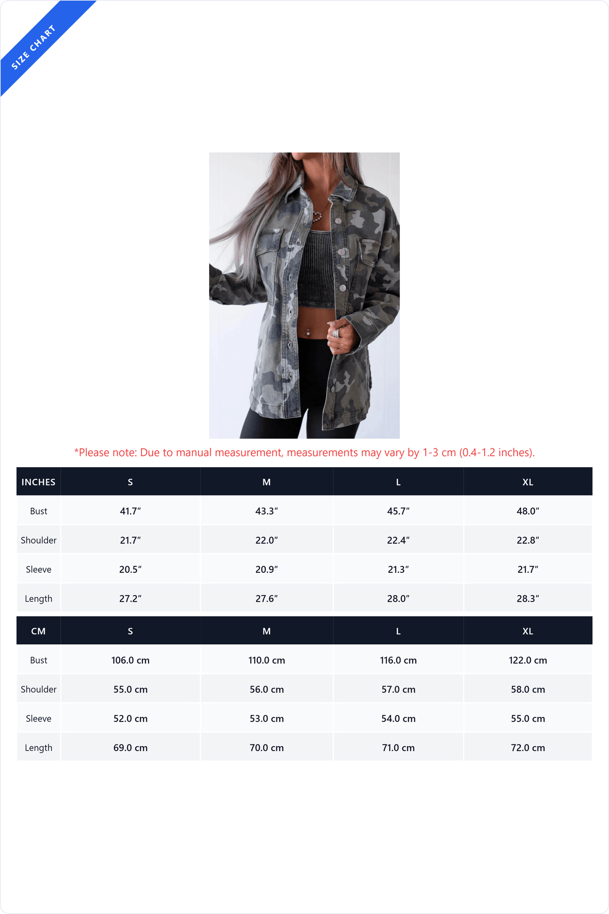 Oversized Camo Print Utility Jacket