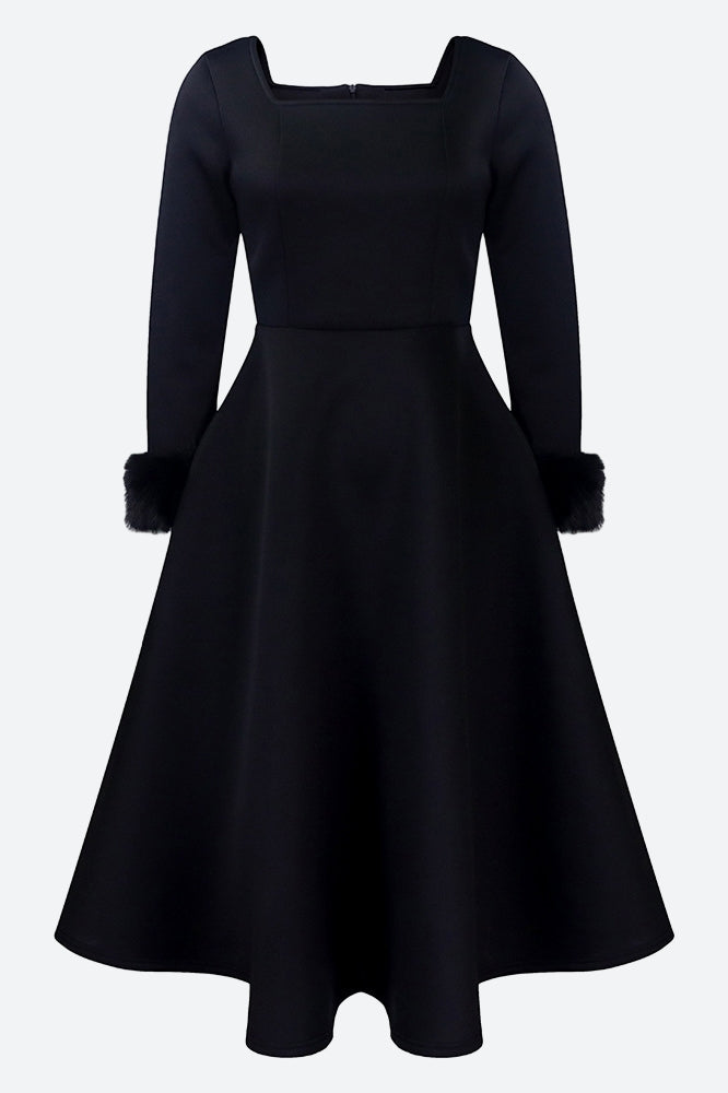 Long Sleeve Square Neck Maxi Dresses