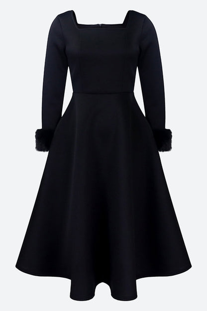Long Sleeve Square Neck Maxi Dresses