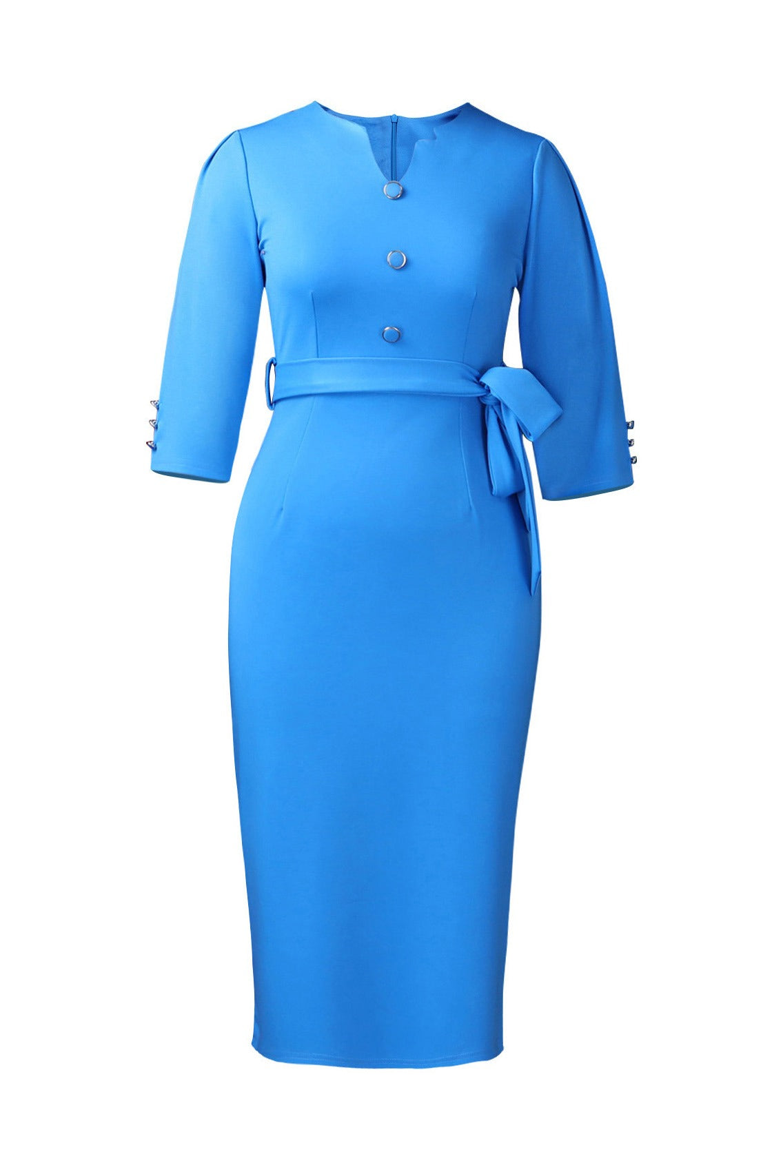 Elegant V-Neck Bodycon Maxi Dress