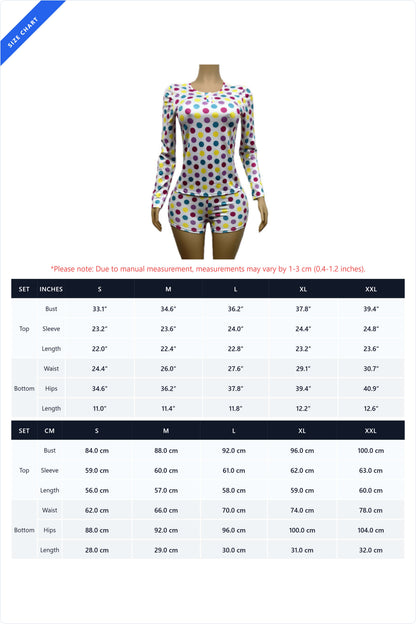 Polka Dot Long Sleeve Bodycon Romper