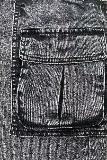 Retro Cargo Denim Shorts