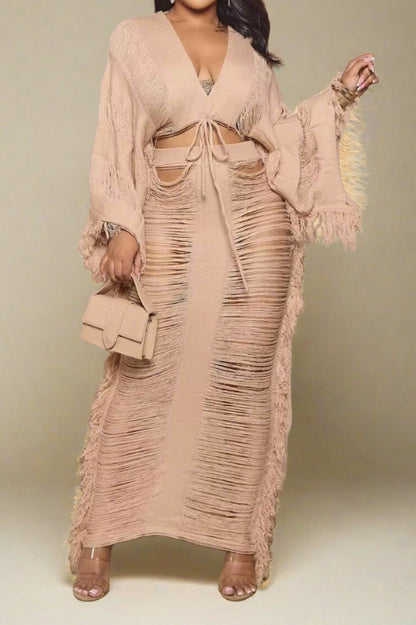 Tassel Maxi Skirt Set
