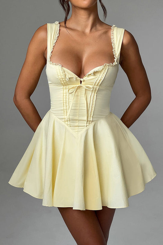 Strap Backless Fit & Flare Mini Dress
