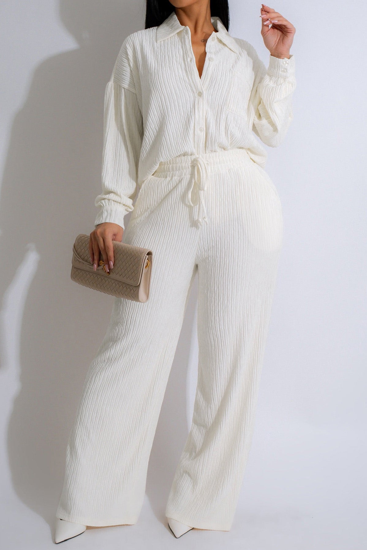 Loose Long Sleeve Top & Straight Pants Set