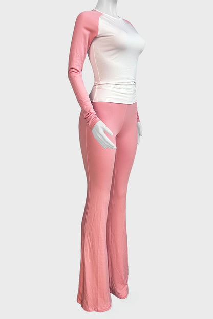 High Waist Slim Fit Two Piece Pants Set