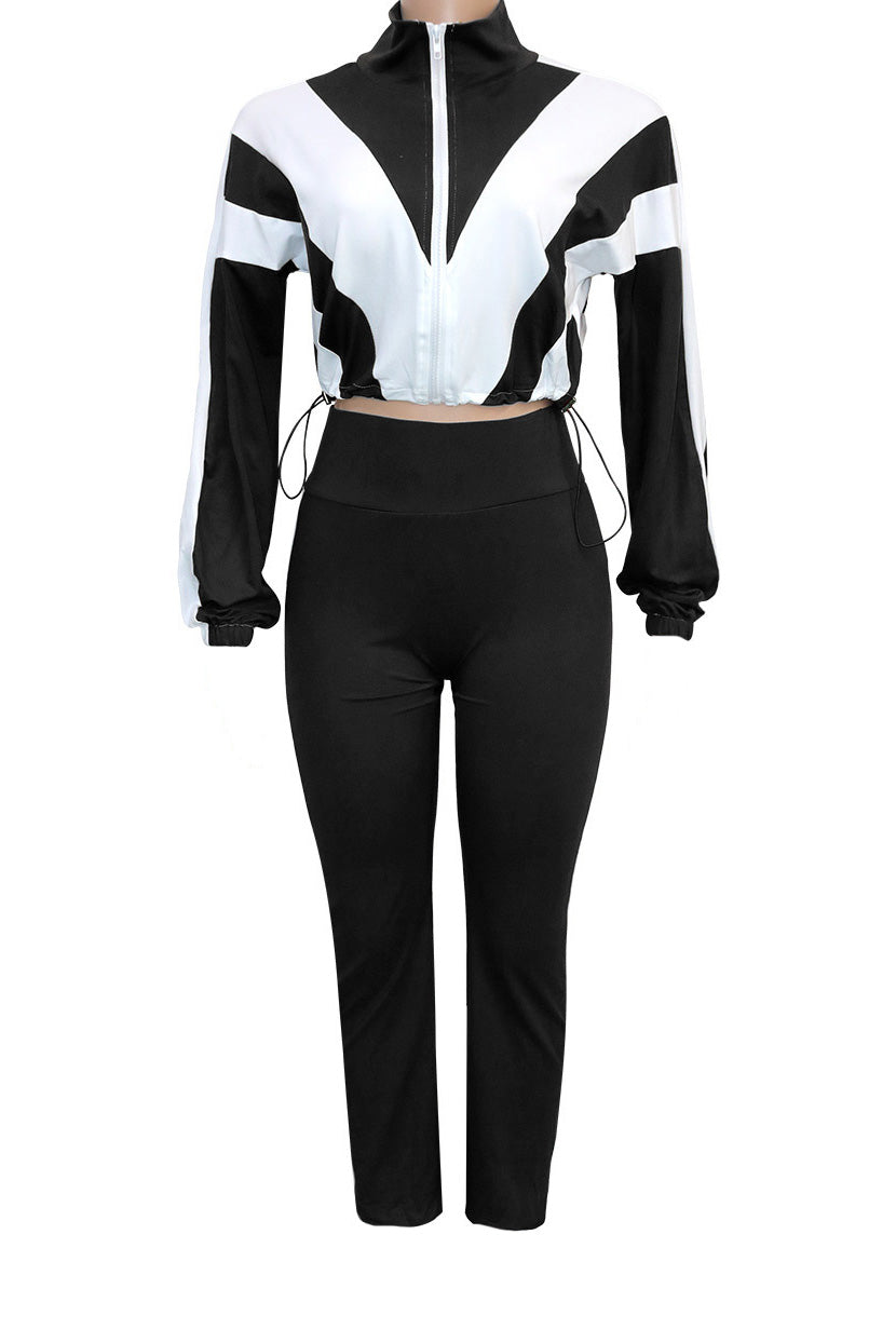 Sporty Color Block 2-Piece Tracksuit