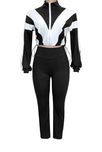 Sporty Color Block 2-Piece Tracksuit
