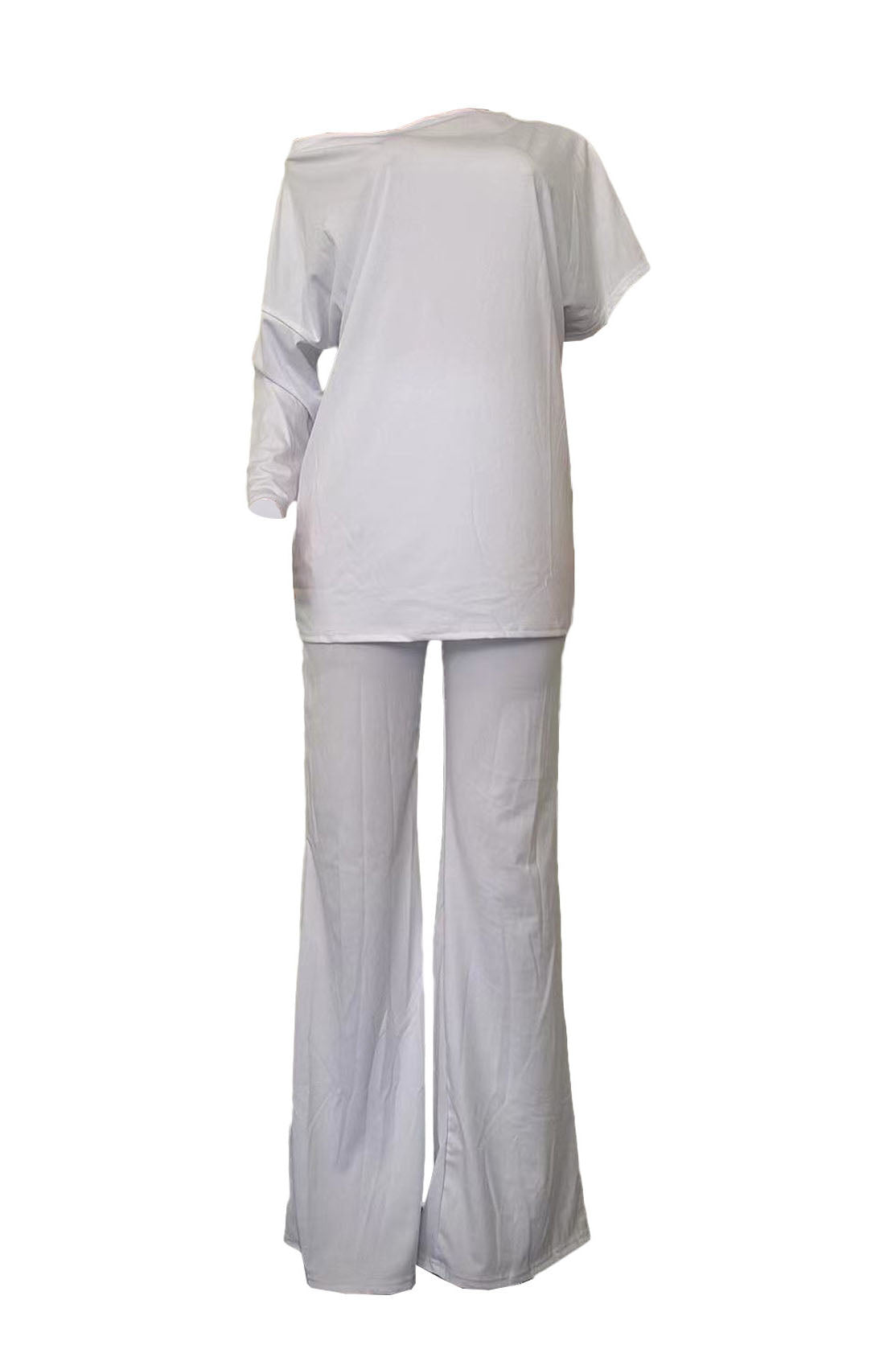 Asymmetrical Top & Wide Leg Pants Set