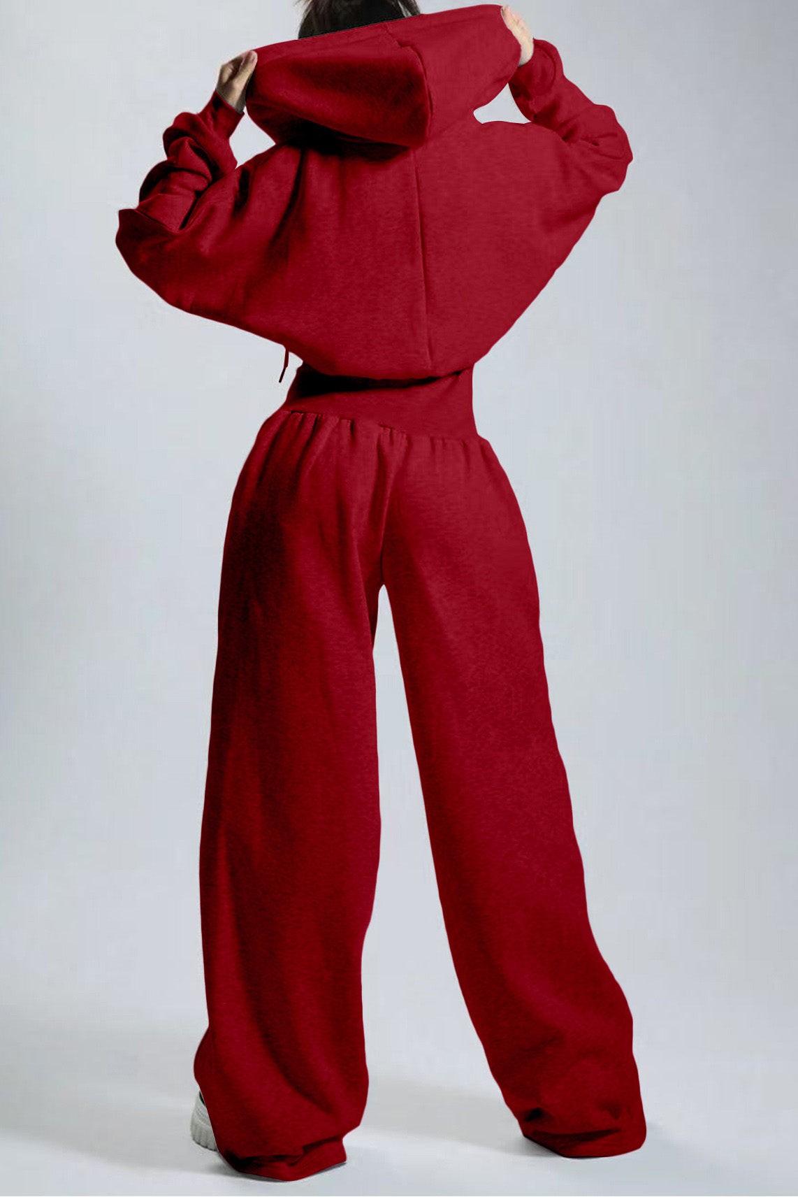 Hooded Drawstring Wide Leg Jumpsuit