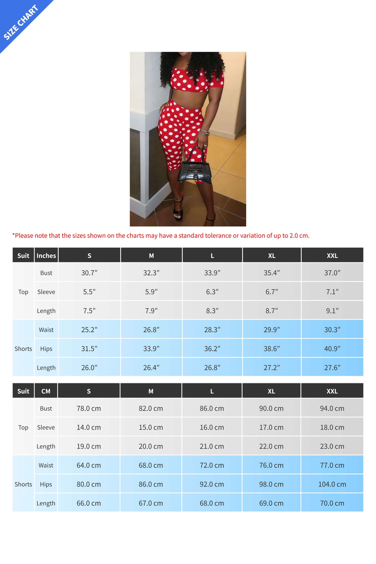 Polka Dot Off Shoulder Biker Shorts Set