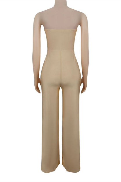 Cutout Bandeau Wide-Leg Jumpsuit