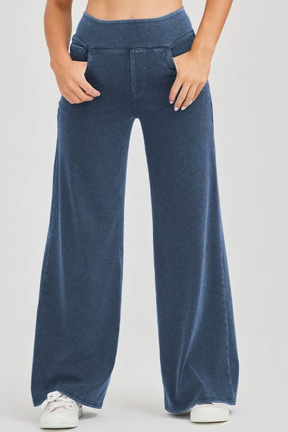 High-Stretch Wide Leg Yoga Jeans